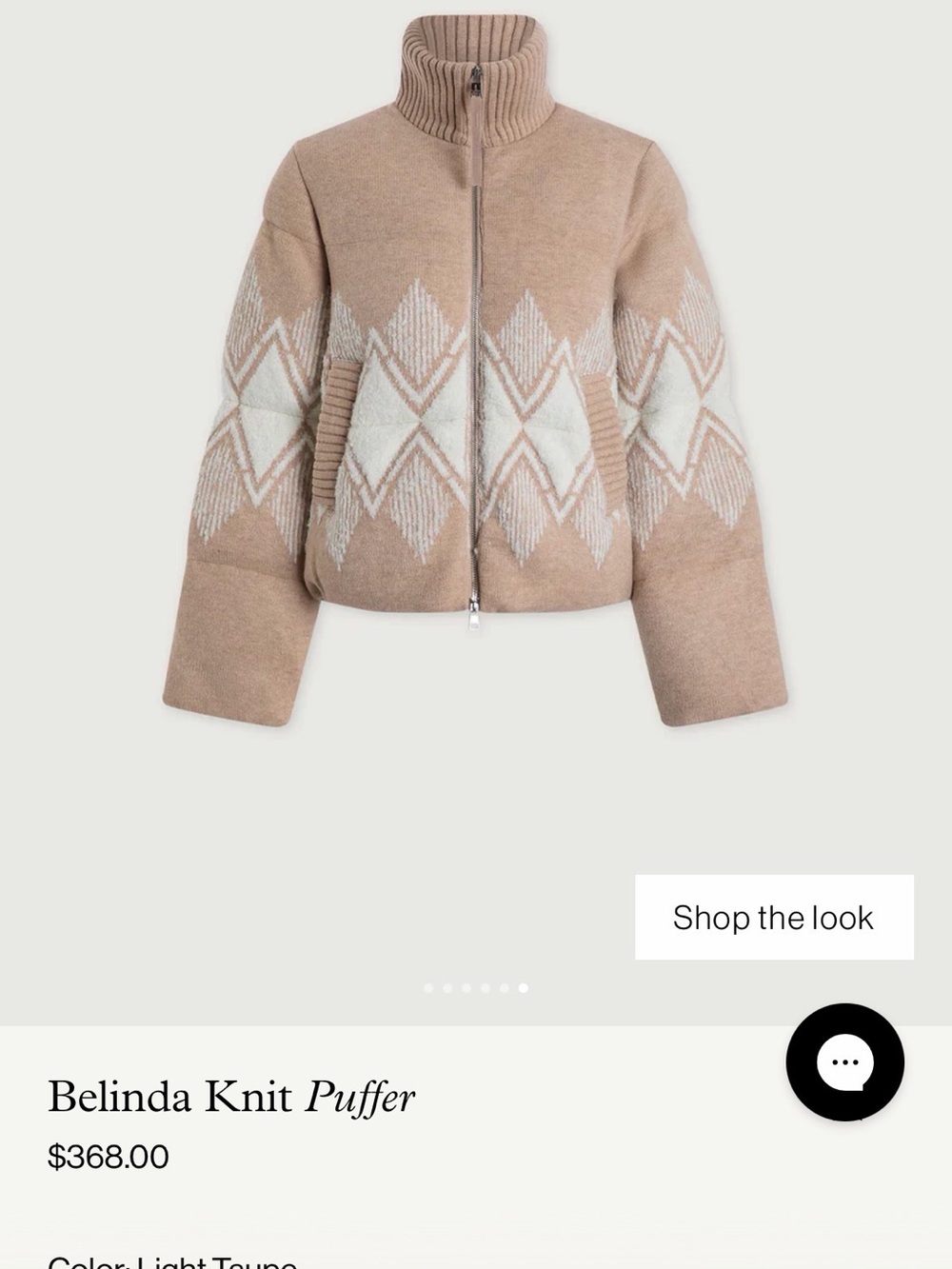 Varley Beige & White Geometric Puffer Jacket - Picture 8 of 8